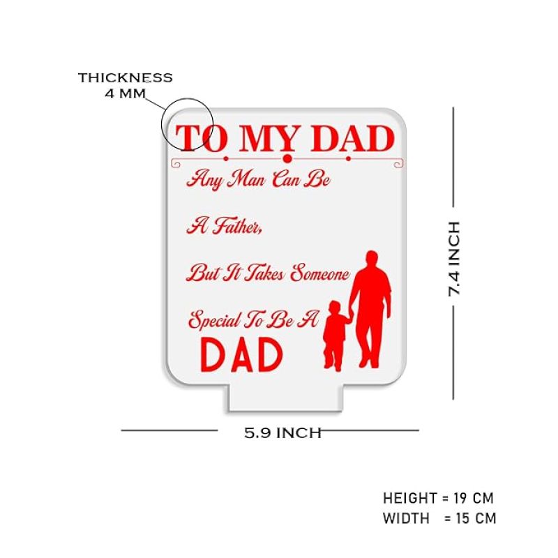 Engraved to My Dad Night Lamp with Automatic Color Changing Light & On/Off Touch Button | USB Powered | Birthday Gift for Dad | Fathers Day Gift